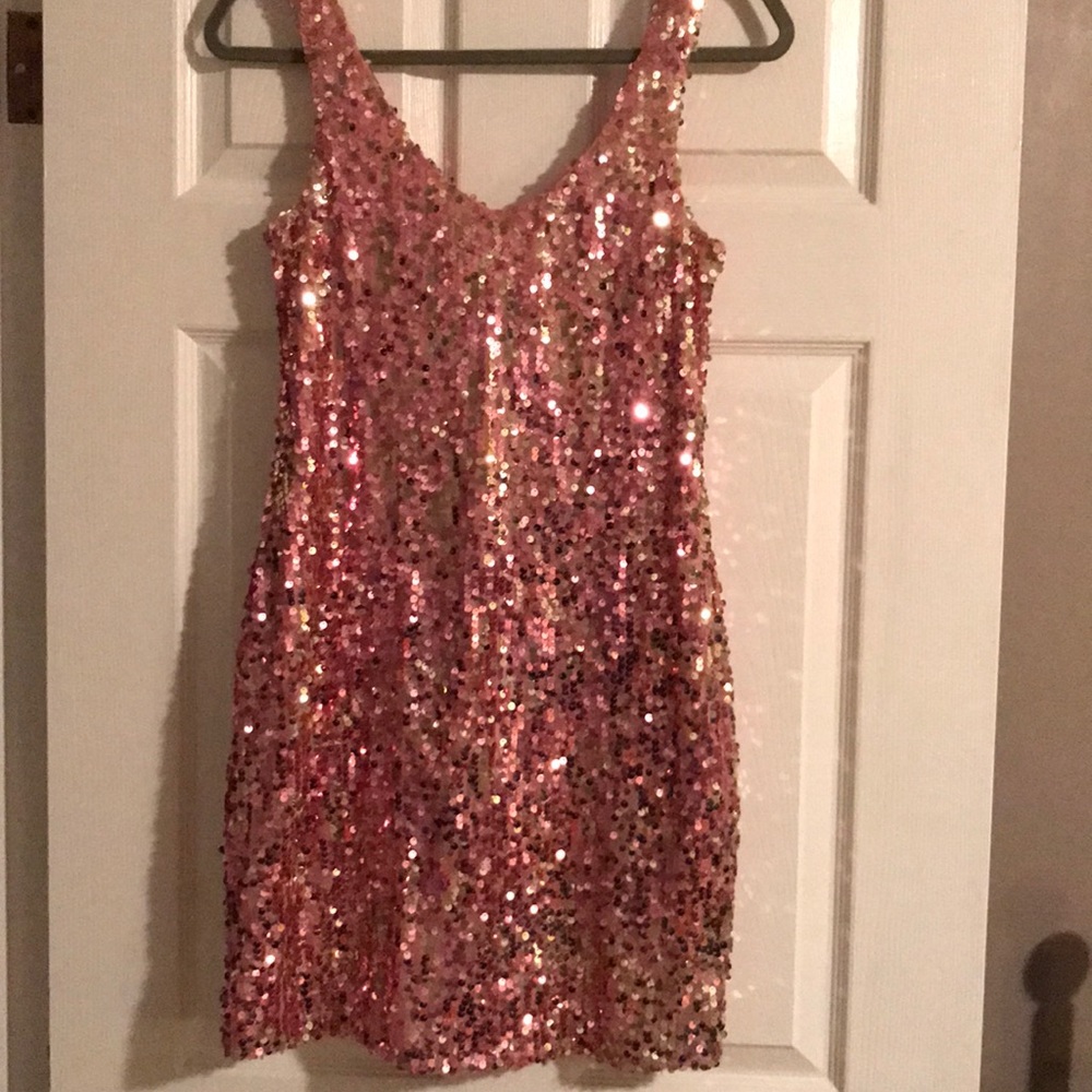 Josh & Jazz Pink Sequins Dress Size L